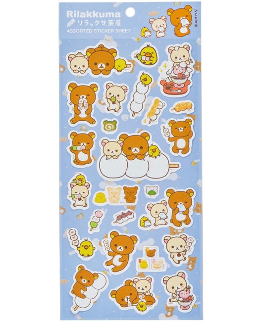 🍡 Rilakkuma Dango Sticker Sheet - Blue