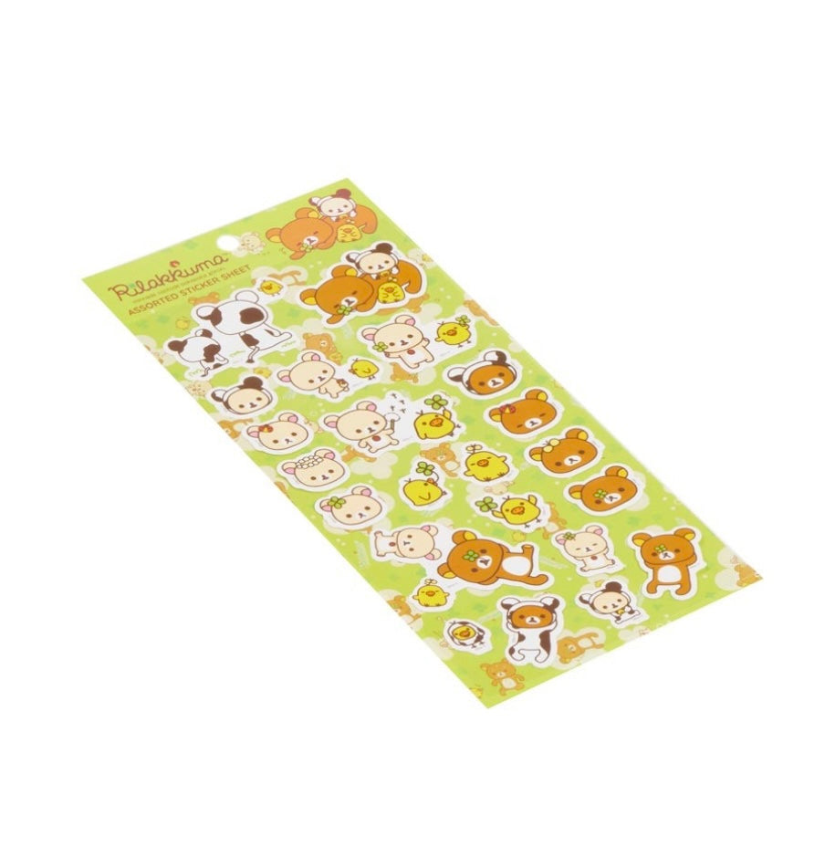 🍀 Rilakkuma Happy Picnic Sticker Sheet - Green