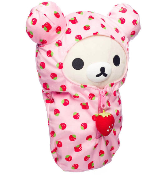 🍓 Korilakkuma San-X Original Strawberry Pattern Pink Sleeping Bag Plush