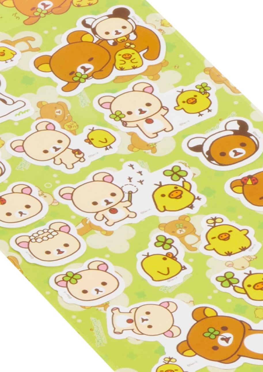 🍀 Rilakkuma Happy Picnic Sticker Sheet - Green