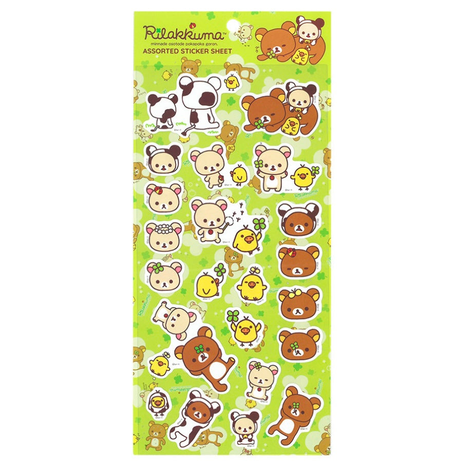 🍀 Rilakkuma Happy Picnic Sticker Sheet - Green