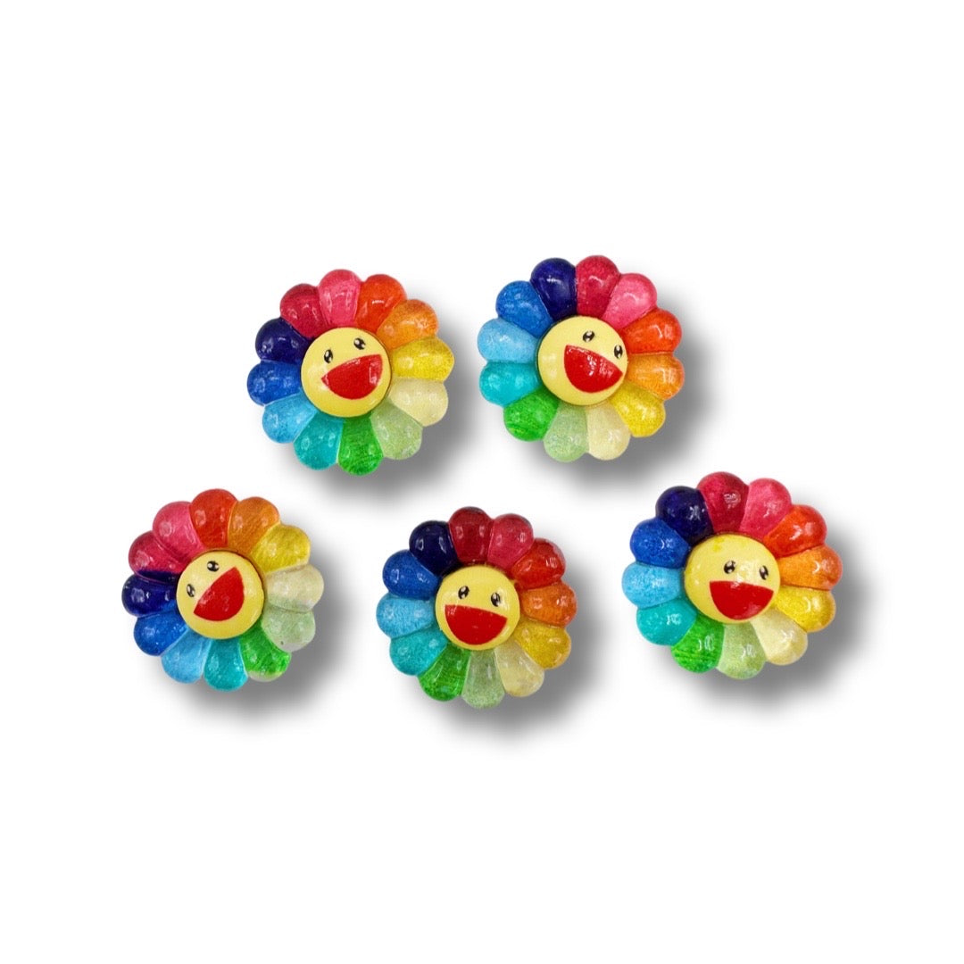 🌈 Rainbow Flower Charms